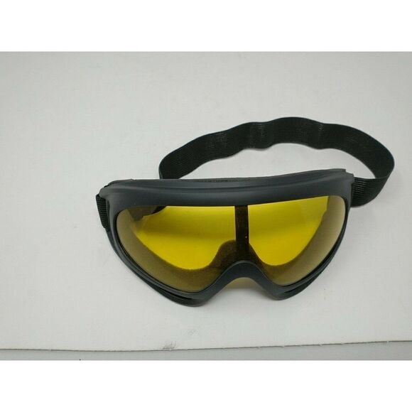 Yellow Tinted Outdoor Googles with vent and adjustable strap Ski Snowmobile Lot4 - Picture 2 of 6